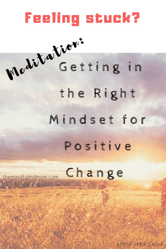 meditation on mindset for positive change, top millennial mom blog and top mindfulness blog #affirmations #goals #selfcare #productivity #mindset #motivation