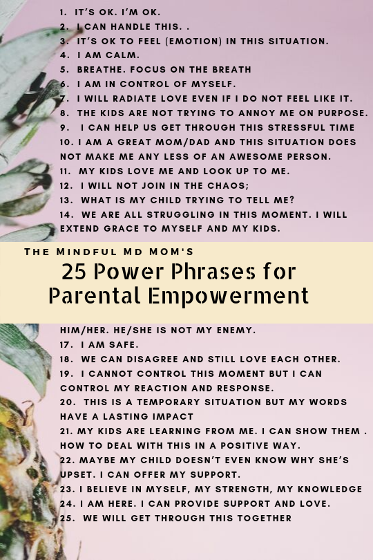 power phrases for empowerment in challenging situations. #mindfulparenting #positiveparenting #bossbabe #parenting #parentinghacks #mindset