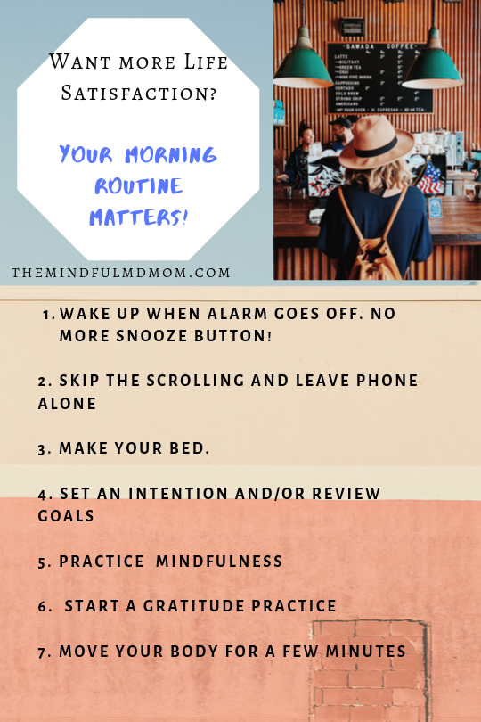 how to get more life satisfaction? your morning routine matters! #mindfulness #meditation #gratitude #gratitudepractice #socialmediadetox #habits #productivity #selfcare #mindfulness #fitness #exercise